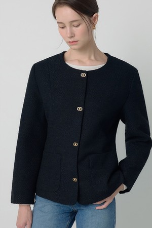 아카이브 울 트위드 자켓 블랙