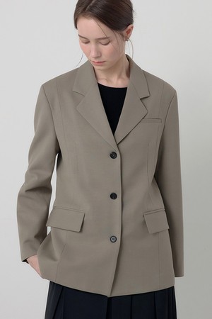 피아 싱글 테일러드 자켓 머드브라운