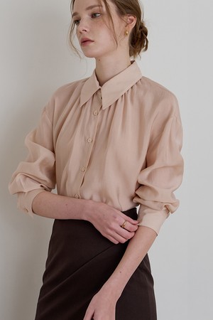 아르케 카라 셔츠 블라우스 핑크