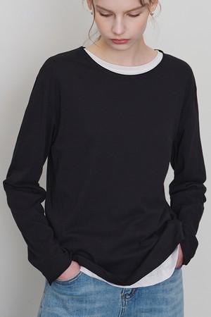 브리든 롱 슬리브 티셔츠 블랙
