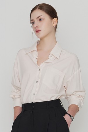 루하스 포켓 린넨 셔츠 크림베이지