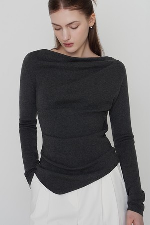 시에르 드레이핑 니트 차콜