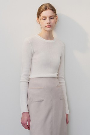 [4.3 예약발송] 코모 베이직 라운드 골지 니트 아이보리