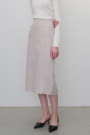 알레시 포켓 H라인 스커트 베이지