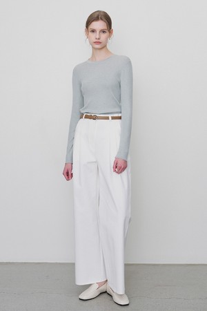 [S 4.10 예약발송] 모우 코튼 투턱 팬츠 화이트