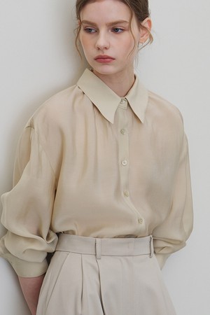 [3.25 예약발송] 아르케 카라 셔츠 블라우스 올리브