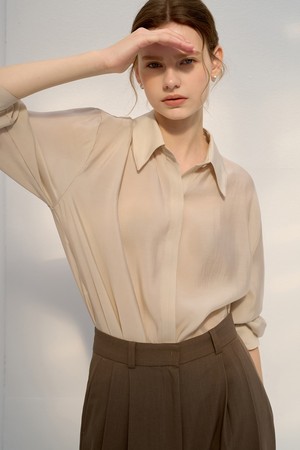 [4.3 예약발송] 카밀 셔츠 블라우스 애쉬베이지
