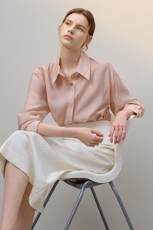 [4.10 예약발송] 카밀 셔츠 블라우스 피치핑크