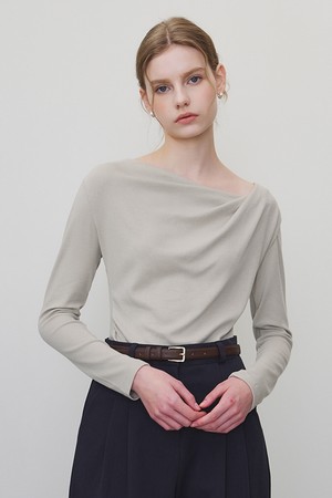 [4.10 예약발송] 라베느 드레이핑 티셔츠 베이지