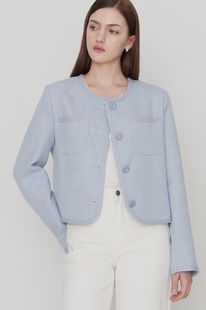 피노 트위드 자켓 베이비블루