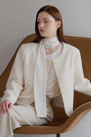 피노 트위드 자켓 아이보리