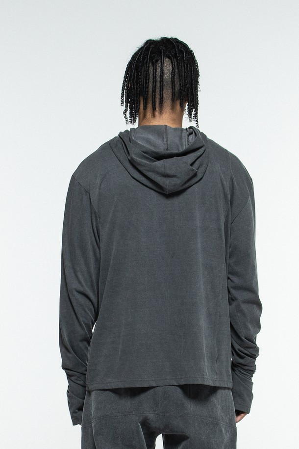 MACHINE - 긴팔티셔츠 - ANOMA HOODED LONGSLEEVE(CHARCOAL)