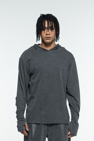 ANOMA HOODED LONGSLEEVE(CHARCOAL)