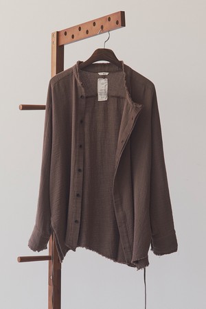 거즈 레이어드 롱 셔츠