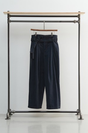 [11.0] 피치 크랙 플리츠 벨티드 팬츠