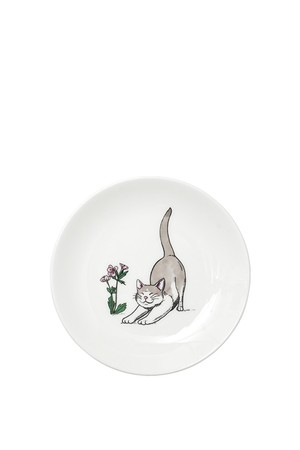 [한국도자기X티보에렘] 34. 5인치 접시 12.6CM 1P (Stretching cat)