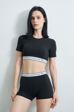 크롭 반팔 브라탑 티셔츠_BLACK-a