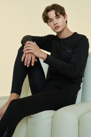 남성 퓨징 크루넥 웜웨어 상하의 2P_BLACK-a
