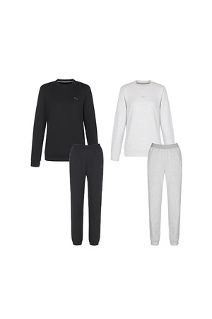 여성 테리원단 홈웨어 셋업 4P_BLACK-a