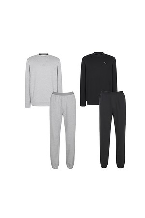 남성 테리원단 홈웨어 셋업 4P_BLACK-a