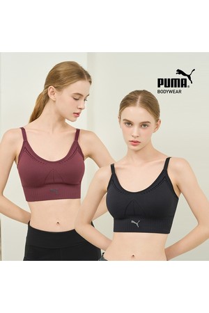 여성 스포츠 에어홀 심리스 브라_WINE-a