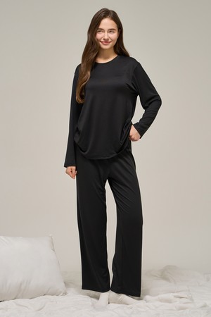 웜 앤 소프트 컴포터블 라운지웨어 2P_BLACK-a