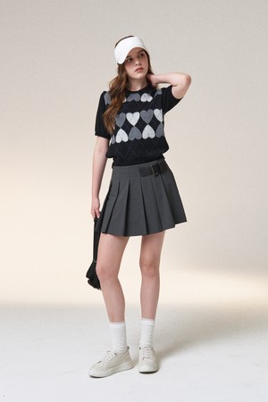 랩 큐롯 주름 치마 바지_GREY-a