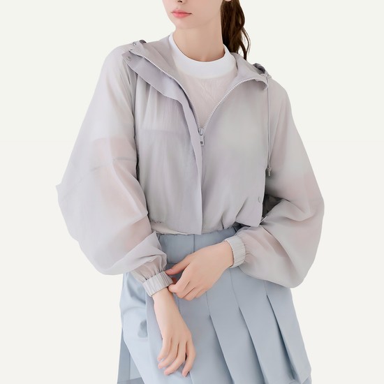 크롭숏 바람막이 점퍼