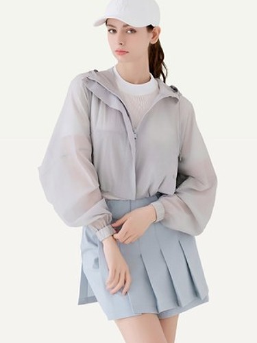 크롭숏 바람막이 점퍼-a