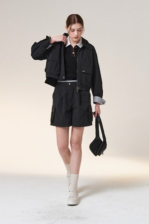 스트라이프배색 레이어드 숏츠_BLACK-a