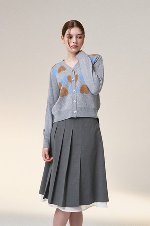 슈퍼파인 울100% 아가일 하트가디건_GREY-a