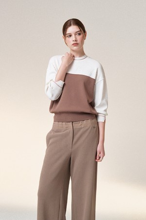 디마레 배색 니트_CAMEL-a