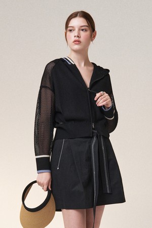 유틸리티 메쉬 후드집업_BLACK-a