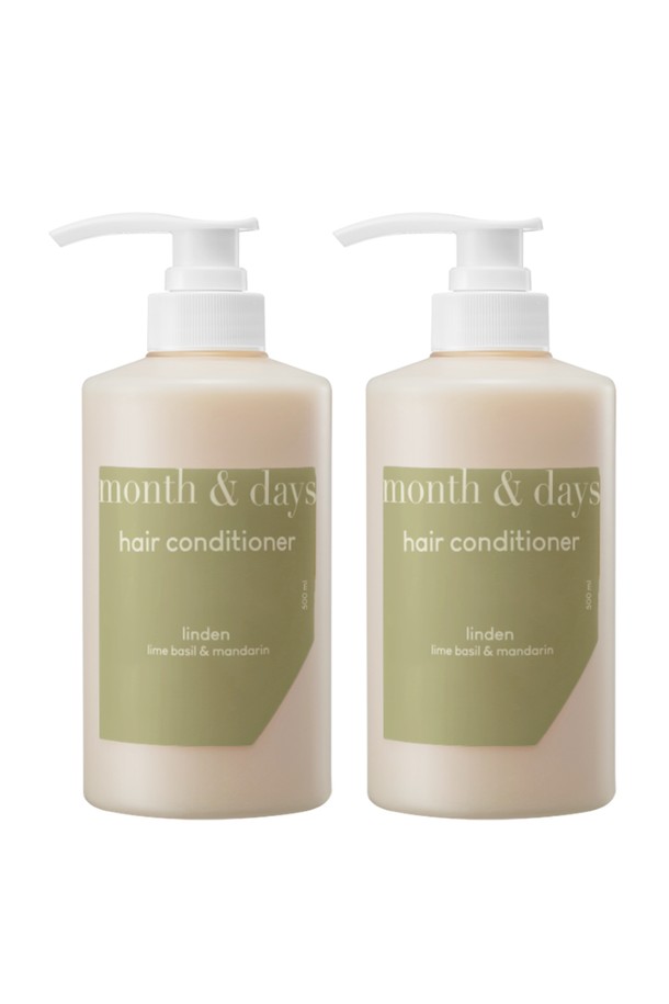 month&days  - 헤어케어 - 먼스앤데이즈 퍼퓸케어 컨디셔너 린든 라임 앤 바질 500ml x 2개