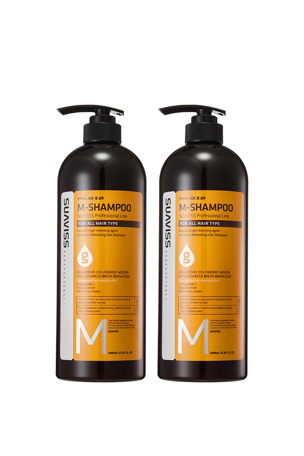 [수아비스] M 샴푸 1000ml *2개는 두피와 모발 건강을 위한 전문가용 샴푸입니다. 아르간오일, 다마스크장미수, 코튼플라워수 등 자연 유래 성분을 함유하여 두피에 영양을 공급하고, pH 밸런스를 조절하여 건강한 두피 환경을 만들어줍니다. 탈모 및 비듬, 가려움 완화에 도움을 주며, 모발 강화와 보습 효과를 통해 윤기 있고 건강한 모발로 가꾸어줍니다. 모든 모발 타입에 사용 가능하며, 특허 출원 모발 개선 성분과 저자극 처방으로 안심하고 사용할 수 있습니다. 풍성한 거품과 항균 효과, 그린지식 포뮬러로 더욱 만족스러운 사용감을 선사합니다.

