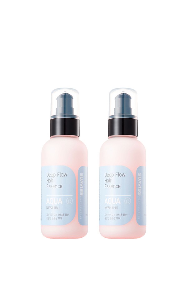 [수아비스] 딥 플로우 헤어에센스 아쿠아타입 120ml 1+1은 95% 천연 원료를 함유하여 민감한 두피와 손상된 모발을 위한 헤어에센스입니다. 샴푸 후 젖은 모발에 사용하거나, 건조한 모발에도 발라 수분 코팅, 두피 진정, 모발 장벽 보호, 열손상 방지, 볼륨감 부여 효과를 얻을 수 있습니다. 밀키한 세럼 제형으로 산뜻하고 촉촉한 사용감을 선사하며, 바닷속 싱그러운 향이 특징입니다. 드라이어나 매직기 사용이 잦거나 스타일링 제품을 자주 사용하는 분들께 추천합니다. 지금 1+1 특별 구성으로 만나보세요.
