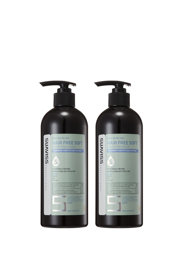 [수아비스] 헤어 후리 소프트 500ml 2개는 두피와 모발을 부드럽게 케어해주는 소프트 타입 제품입니다. 펌프형 용기에 담겨 있어 사용이 편리하며, 500ml 용량으로 넉넉하게 사용할 수 있습니다. 블랙 색상의 용기가 세련된 느낌을 더합니다. 두피와 모발을 동시에 케어하여 건강하고 윤기 있는 머릿결을 유지하는 데 도움을 줍니다.
