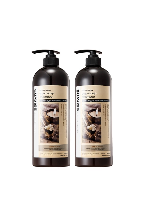 [수아비스] 아르간 두피케어 샴푸 1000ml *2개는 민감한 두피와 모든 모발 타입에 사용 가능한 샴푸입니다. 아르간 오일, 천연 멘톨, 식물성 계면활성제의 풍부한 영양을 담아 두피 케어와 모발 케어를 동시에 관리합니다. 약산성 포뮬러로 두피 자극을 최소화하며, 쿨링감과 진정 효과를 선사하여 건강한 두피 환경을 조성합니다. 풍성한 거품으로 두피 모공 속 노폐물을 깨끗하게 클렌징하고, 수분 밸런스 케어로 촉촉함을 유지시켜줍니다. 1000ml 대용량 2개 세트로, 손상된 두피와 모발에 영양을 공급하여 건강하게 가꾸어 보세요.
