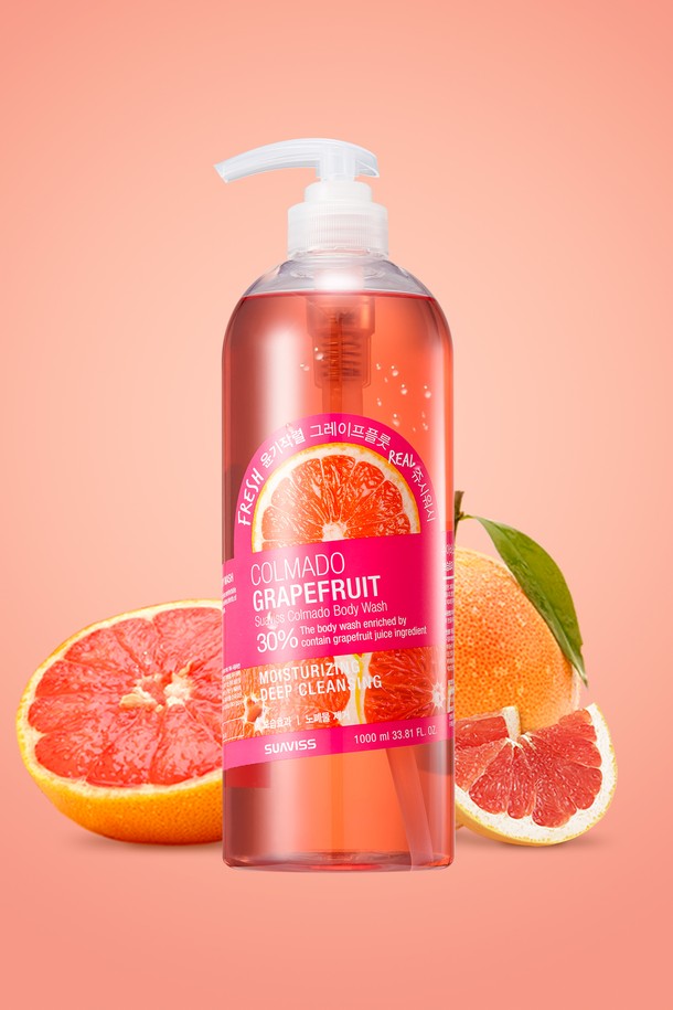 [수아비스] 꼴마도 그레이프프룻 바디워시 1000ml WS01AB02는 천연 유래 성분 95%와 식물성 계면활성제를 사용하여 피부 자극을 최소화한 바디워시입니다. 풍성하고 크림 같은 거품이 특징으로, 강력한 세정력과 함께 피부 속 수분은 지켜주어 촉촉함을 유지합니다. 아미노산 6종 복합체와 자몽 추출물이 함유되어 피부 보호막을 형성하고, 피부 톤 개선에 도움을 줍니다. 샤워 시 1~2번 펌핑하여 거품을 낸 후 미온수로 깨끗하게 헹구어 사용하며, 전 연령 사용 가능합니다.
