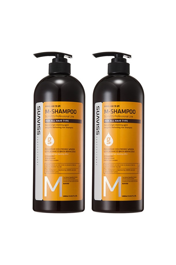 [수아비스] M 샴푸 1000ml *2개는 두피와 모발 건강을 위한 전문가용 샴푸입니다. 아르간오일, 다마스크장미수, 코튼플라워수 등 자연 유래 성분을 함유하여 두피에 영양을 공급하고, pH 밸런스를 조절하여 건강한 두피 환경을 만들어줍니다. 탈모 및 비듬, 가려움 완화에 도움을 주며, 모발 강화와 보습 효과를 통해 윤기 있고 건강한 모발로 가꾸어줍니다. 모든 모발 타입에 사용 가능하며, 특허 출원 모발 개선 성분과 저자극 처방으로 안심하고 사용할 수 있습니다. 풍성한 거품과 항균 효과, 그린지식 포뮬러로 더욱 만족스러운 사용감을 선사합니다.

