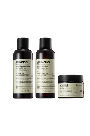 수아비스 밸런싱 스킨케어 3종세트 [지성] (모이스쳐라이져+크림+토너)