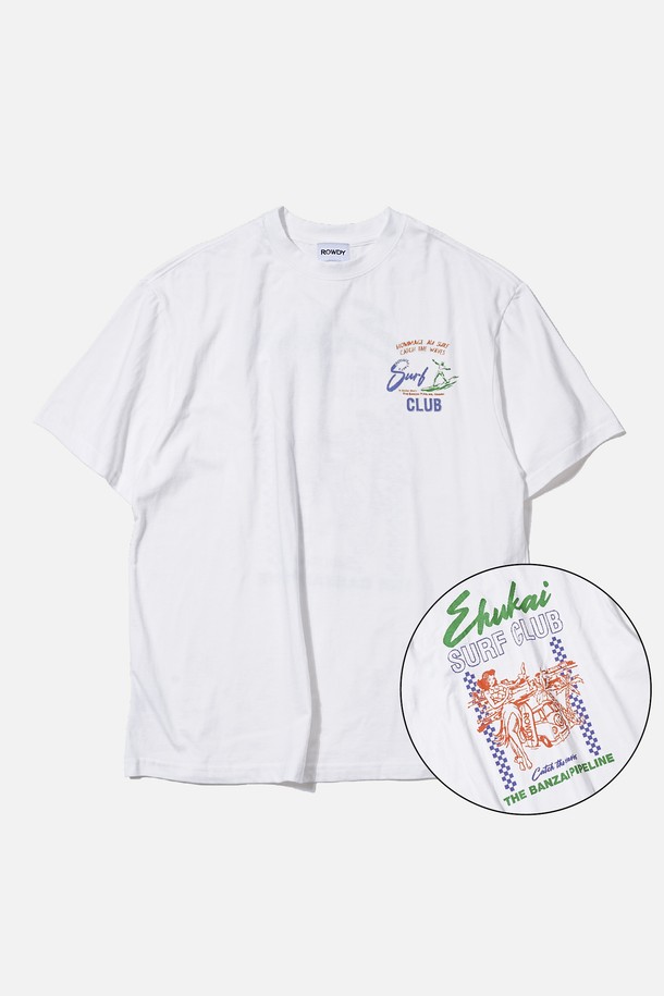 ROWDY - 반팔티셔츠 - Surf Club T-Shirt_White