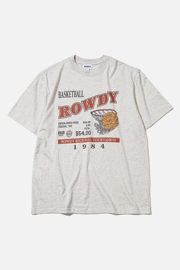 ROWDY - 반팔티셔츠 - Rowdy Basketball League T-Shirt_Oatmeal