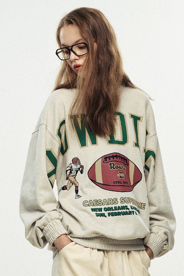 ROWDY - 스웨트셔츠 - Rowdies Super-Bowl Banding Sweatshirt_Oatmeal