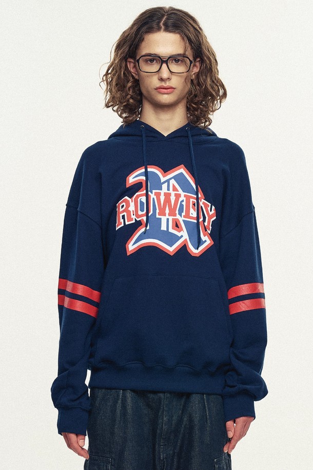 ROWDY - 후디 - Puff Rowdy Hoodie_Navy