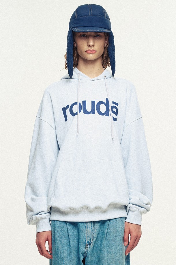 ROWDY - 후디 - Rowdy Signature Logo Hoodie_Light Heather Grey