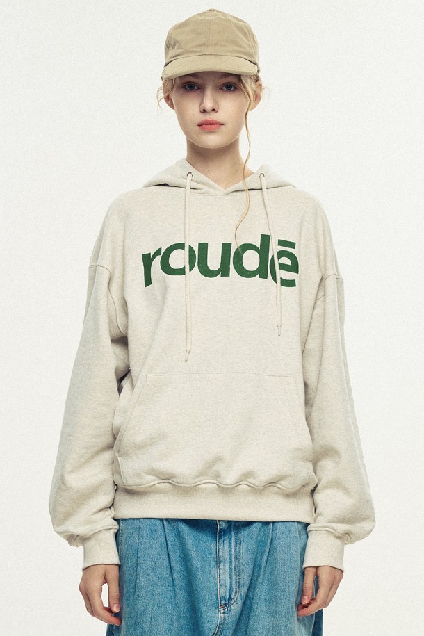 ROWDY - 후디 - Rowdy Signature Logo Hoodie_Oatmeal