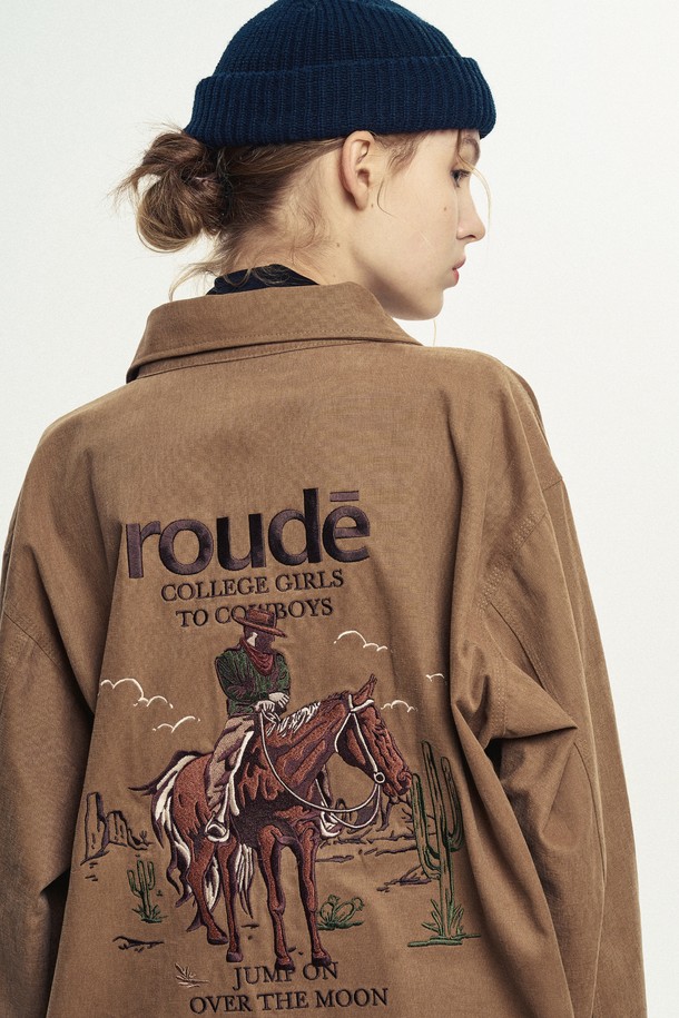 ROWDY - 자켓 - Cowboy Embroidered Work Jacket_Peanute