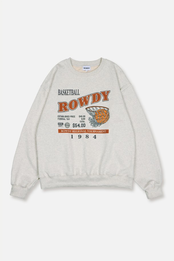 ROWDY - 스웨트셔츠 - Rowdy Basketball League Sweatshirt_Oatmeal