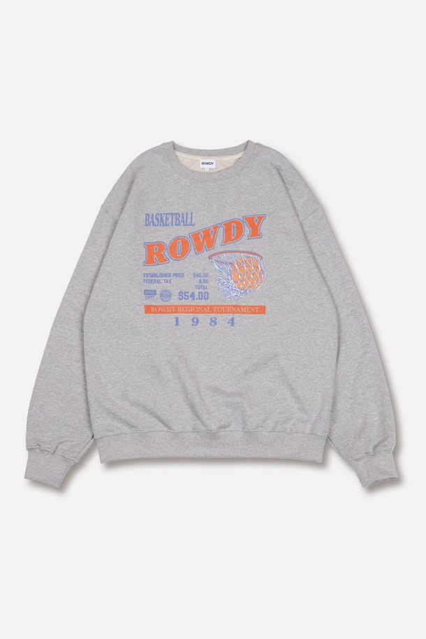 ROWDY - 스웨트셔츠 - Rowdy Basketball League Sweatshirt_Heather Grey